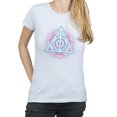 thumbnail image 3 of Harry Potter Womens Neon Deathly Hallows Cotton T-Shirt, 3 of 5