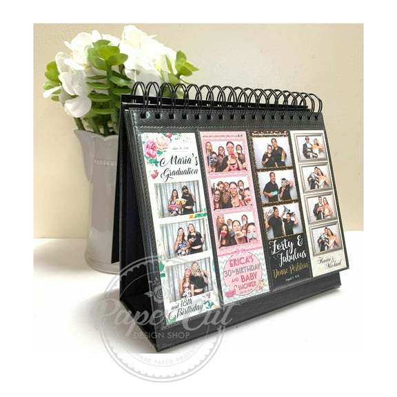 Photo Strips Table-top Display Ring Bind Album for 2x6 inches Photos Black