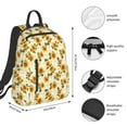 thumbnail image 3 of Naloa Light Green Plaid Sunflower Print Lightweight DayBackpack Suitable for school, work, shopping, travel, etc., 3 of 5