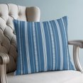 thumbnail image 4 of Pillow Covers 26x26 Set of 2, Boho Sea Blue Throw Pillow Covers Decorative Couch Cushion Cover, Minimalist Farmhouse Striped Microfiber Soft Square Pillowcases for Bedroom Living Room Sofa, 4 of 9