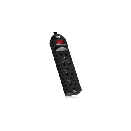 UPC: 0662919104004 | V7 4 Outlet Home and Office Surge Protector  Black