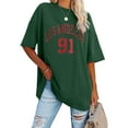 thumbnail image 2 of OSOLU Women Fashion O-Neck Short Sleeve Letter Printed T-Shirt Tshirts Tee Tops Cozy Dailywear, 2 of 4