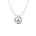 thumbnail image 2 of Delight Jewelry Silvertone Antiqued Budded Cross Live Ring Charm Necklace, 18", 2 of 4