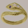 thumbnail image 2 of LBG British Made 9k Yellow Gold ring with Natural Opal & Amethyst Womens Band Ring - 33 size options - Size 9.75, 2 of 6