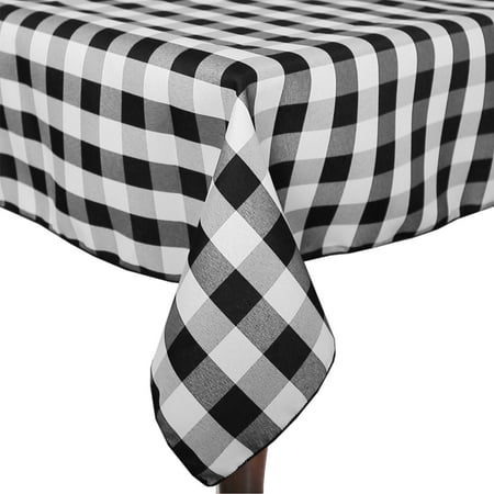 

Ultimate Textile (5 Pack) 72 x 72-Inch Square Polyester Gingham Checkered Tablecloth - for Picnic Outdoor or Indoor Party use Black and White