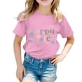 thumbnail image 1 of PMVFHDE T-Shirt pour Filles T-Shirts Graphiques Mignons Hauts d'Été pour Filles Enfants Pâques T-Shirt Graphique Mignon Col Rond Manches Courtes T-Shirt Décontracté d'Été Rose, 6-7 Ans, 1 of 4