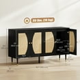thumbnail image 3 of HOMCOM Buffet Boho, Armoire avec Étagères Ajustables, Noir, 3 of 10