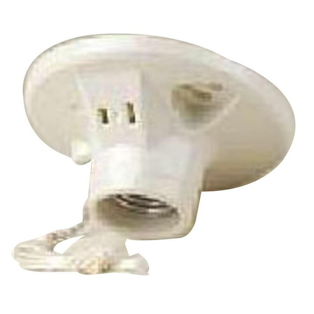Leviton B010971600C 1Piece Side Wired Lamp Holder With Receptacle