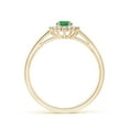 thumbnail image 2 of ANGARA Natural Princess Diana Inspired Emerald Ring with Diamond Halo in 14K Yellow Gold for Women (Size-6x4mm) | May Birthstone, Birthday, Anniversary, Jewelry Gift for Women | Natural Emerald Ring, 2 of 10