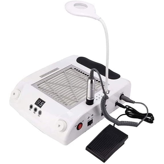 Nail Art Lamp,6-in-1 Professional Nail Drill Machine, Nail Curing Light Nail Grinding Machine Nail Dust Cleaner for Acrylic Gel Nails