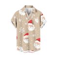 thumbnail image 1 of Mens Manga Corta Botón Abajo Camisas, Navidad Impreso Turndown Cuello Blusa, Top de Moda Casual, 1 of 3