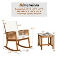 thumbnail image 3 of Gymax 3 Pieces Acacia Wood Rocking Bistro Set w/ Coffee Table and Cushions for Lawn, 3 of 6