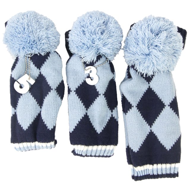 Bangcool 3PCS Golf Club Head Cover Set Creative Knitted Golf Club Cover Golf Headcover