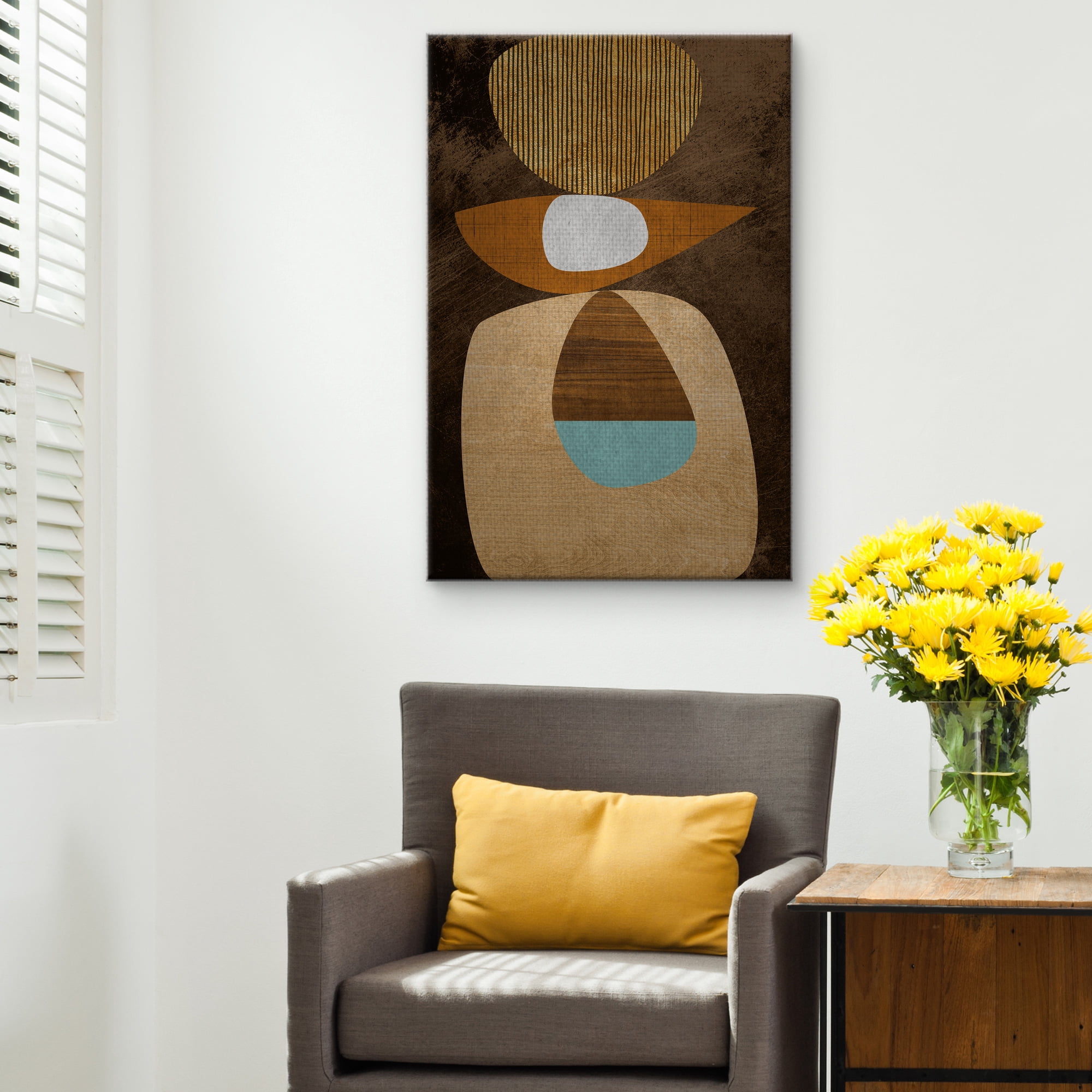 Masterpiece Art Gallery Harmony Wood Abstract by Belle Maison Canvas Art Print 24" x 36"