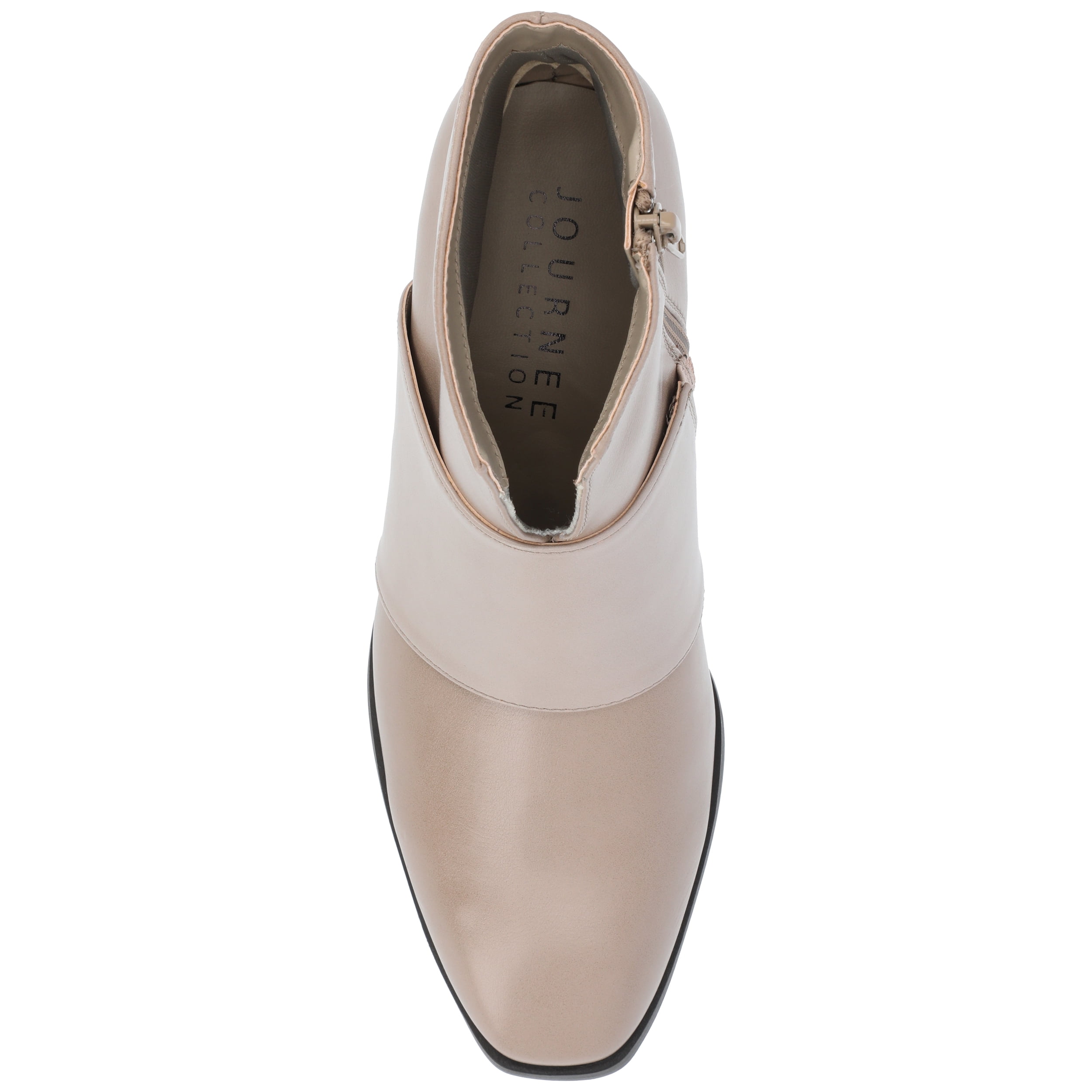 Journee Womens Kyler Two Tone Square Toe Booties