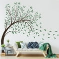 thumbnail image 5 of Kids Wall Stickers,4 Sheets Green Tree Wall Decals Big Tree Wall Stickers Large DIY Peel And Stick Flying Leaves Wall Decor For Kids Bedroom Living Room Nursery Rooms TV Sofa Background Decoration, 5 of 7