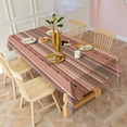 thumbnail image 6 of Brown Geometric Striped Pattern Rectangle Tablecloth 60"x102",Waterproof Polyester Rectangle Table Cloth, Wipeable Spillproof Polyester Tablecloth for Dining, Camping, Indoor and Outdoor, 6 of 6