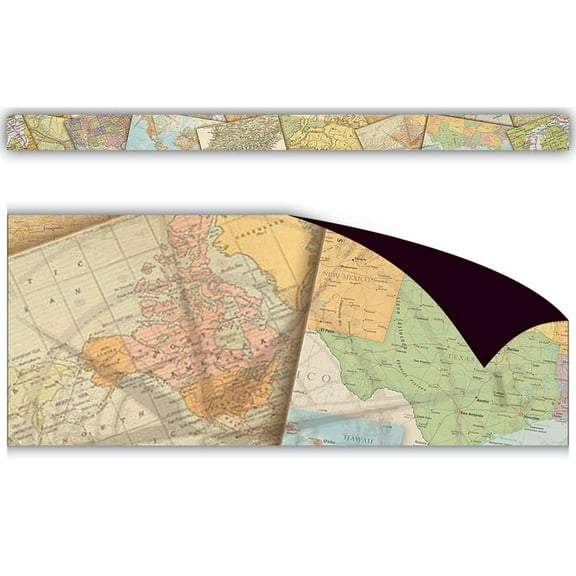 Travel the Map Magnetic Border, 24 Feet | Bundle of 5 Packs