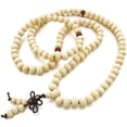 thumbnail image 2 of 8mm Wood Necklace Tibetan White Sandal 108pcs Bead Buddhist Prayer Bracelet Man, Woman, 2 of 5