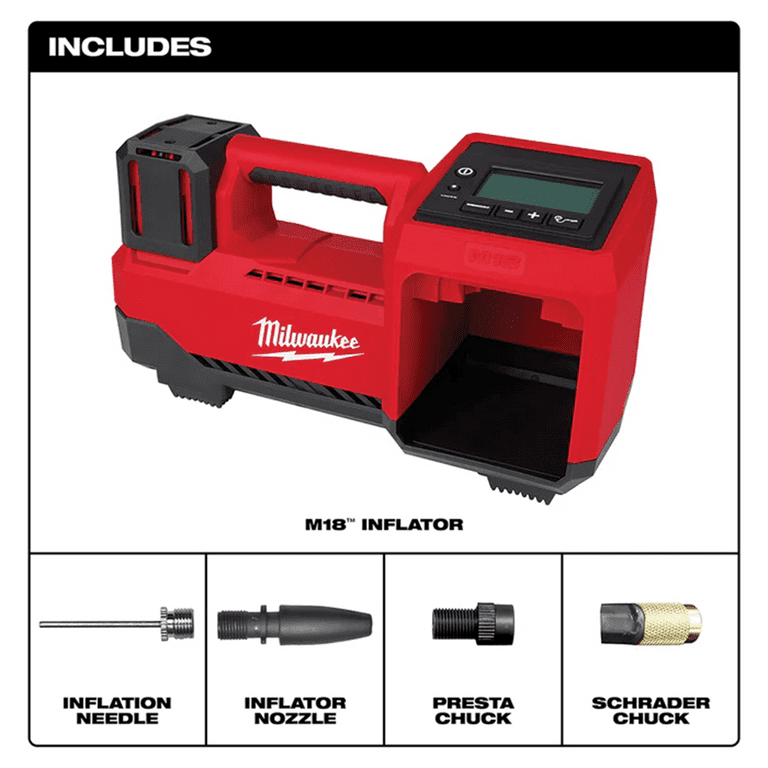 Milwaukee Tool M18 18V Compact Portable Battery Cordless Tire Inflator Air Pump Walmart