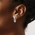 thumbnail image 3 of Sterling Silver Rhodium-plated CZ In and Out Hinged Hoop Earrings, 3 of 4