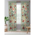 thumbnail image 5 of Sheer Curtains 108 Inches Long, Sage Green Floral Semi Sheer Curtains Light Filtering Window Treatment, Spring Flowers Leaves Farmhouse Privacy Voile Drapes for Living Room Bedroom 52x108 Inch, 5 of 7
