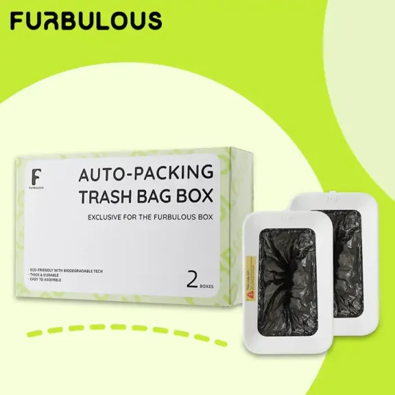 Automatic cat litter box bags for furbulous cat litter box，2 pack cat litter box trash bag refills