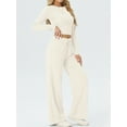 thumbnail image 6 of MINTREUS Lounge Sets for Women Long Sleeve Tops Wide Leg Pants Comfy Loungewear Two Piece Outfits with Pocketed, 6 of 8