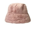 thumbnail image 3 of QLEICOM Winter Hats for Women,Womens Hats,Women's Faux Bunny Fur Bucket Hat with Deep Crown and Plush Texture Winter Fisherman Style Cap for Fashion Cold Weather Protection Pink, 3 of 3