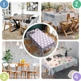thumbnail image 5 of White and Purple Unicorn Pattern Rectangle Tablecloth 60"x120",Waterproof Polyester Rectangle Table Cloth, Wipeable Spillproof Polyester Tablecloth for Dining, Camping, Indoor and Outdoor, 5 of 6