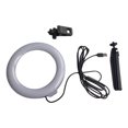 thumbnail image 1 of Advancent Anillo de luz para Selfie con soporte para trípode, lámpara de relleno circular, lámparas con Clip, maquillaje fotográfico en vivo, 3 modos Iluminación y accesorios Advancent HA063538-00B, 1 of 6