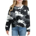 thumbnail image 4 of Long Sleeve Kids Shirts Girls Camouflage Print Tops Front Knot Shirt Round Neck Tshirts Casual Blouse Tops, 4 of 9