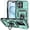 Green, variant on XIHAMA for iPhone 16 Case with HD Screen Protector & Slide Camera Cover & Rotated Ring Kickstand, [Military-Grade] Phone Case for iPhone 16 (6.1‘’)