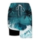 thumbnail image 2 of Ceisia Men's Ocean Wave Palm Tree Print Beach Shorts with Quick Dry Stretch Fabric and Anti-Exposure Liner Multicolor XXL Gifts, 2 of 6