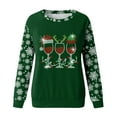 thumbnail image 4 of Wyzesi Chandails Roses Chandails en Molleton Grande Taille Mode Chandail à Enfiler Hauts pour Femmes Joyeux Noël Imprimé Col Chandail en Molleton Col Rond Coupe Chandail à Enfiler Hauts Décontractés Manches Longues Chandails d'Entraînement Blouse Ample, 4 of 4