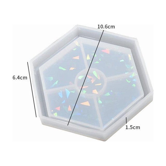 Molde de silicona hexagonal for posavasos láser con pegamento - Herramienta de elaboración de tamaño regular