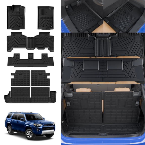 Fit 2013-2024 Toyota 4Runner 7 Seats Floor Mats Trunk Mat Cargo Mat Cargo Liner Accessories