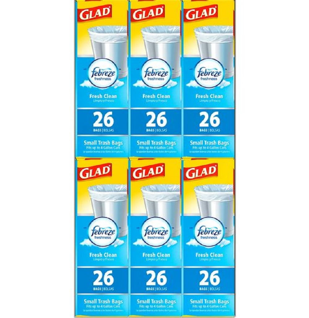 Glad 4-Gallons Small Trash Bags, 156 Count