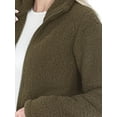 thumbnail image 4 of Women's Soft Sherpa Cotton Candy Teddy Coat Full-Zip Fleece Outer Jacket, 4 of 5
