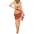 thumbnail image 4 of HAPPY BAY Women's Beachwear Summer Pareo Halloween Costumes Skull Casual Swimsuit Swim Cover up Sarong Coverups Mini Skirt Beach Wraps for Women One Size Caribbean Pirates, Red, 4 of 4