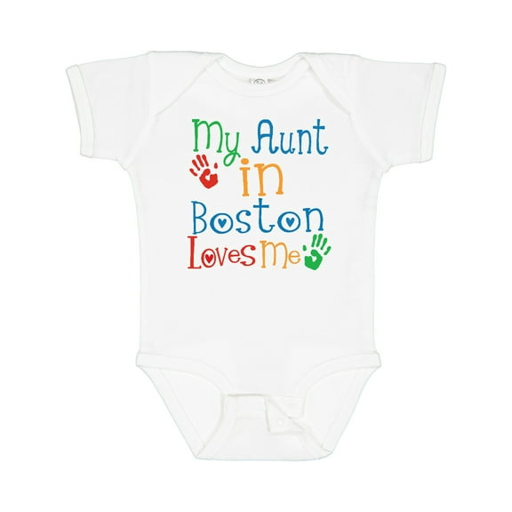 Inktastic My Aunt in Boston Loves Me Boys or Girls Baby Bodysuit