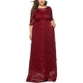 thumbnail image 2 of Summer Dresses for Women 2025 Neckline Cocktail Party Floral Lace Flowy Plus Size Dress Wine Beach Long Outfits XXXXXL, 2 of 9