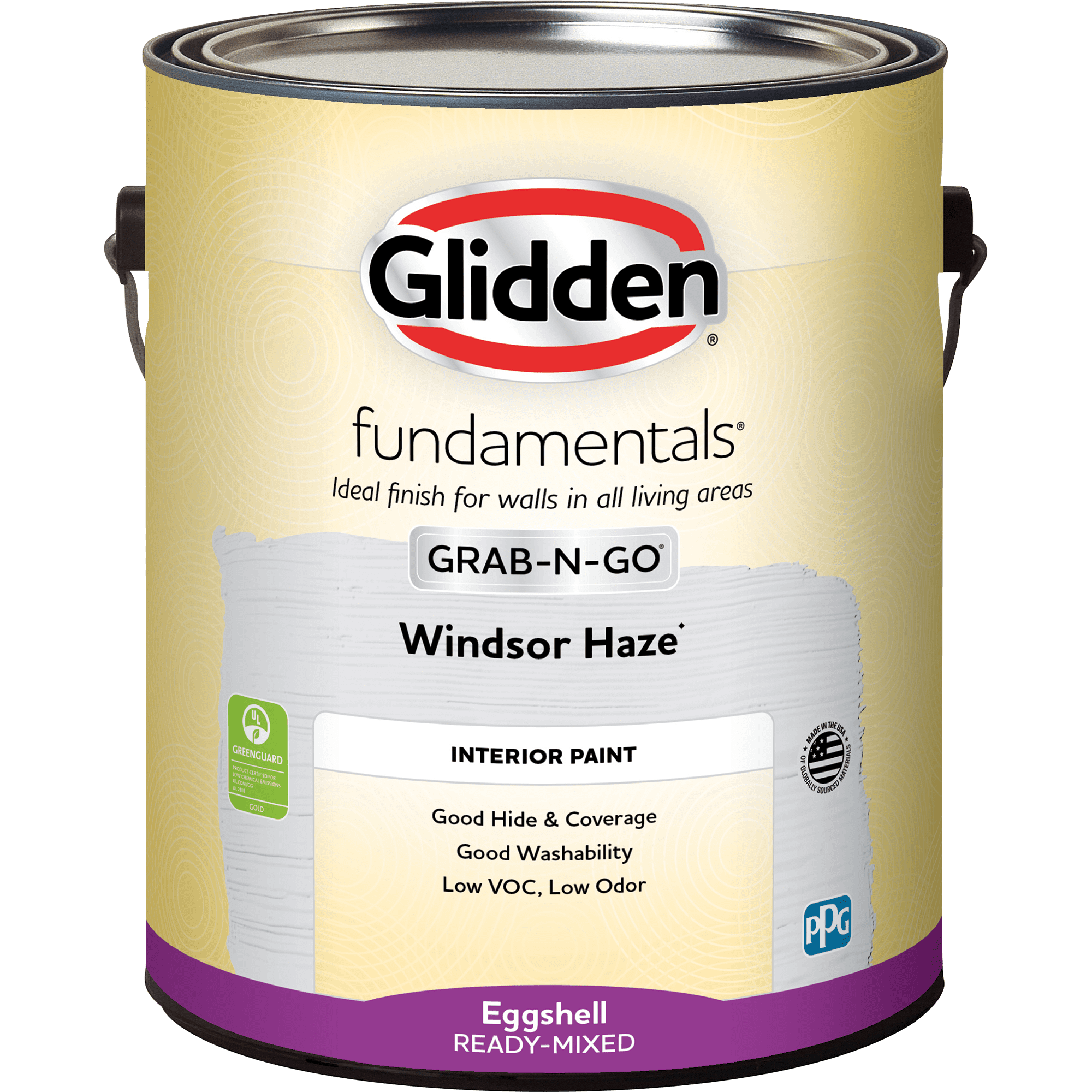 Glidden Fundamentals Grab-N-Go Windsor Haze / Gray Eggshell Interior Paint, 1 Quart