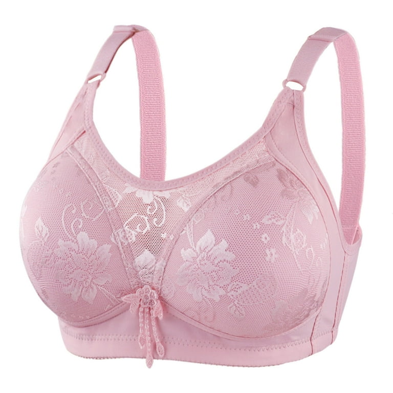 Akiihool Women's Bras Plus Size Push Up Bra for Women Plus Size Lace Bras  Underwire Brassiere (Hot Pink,40C)
