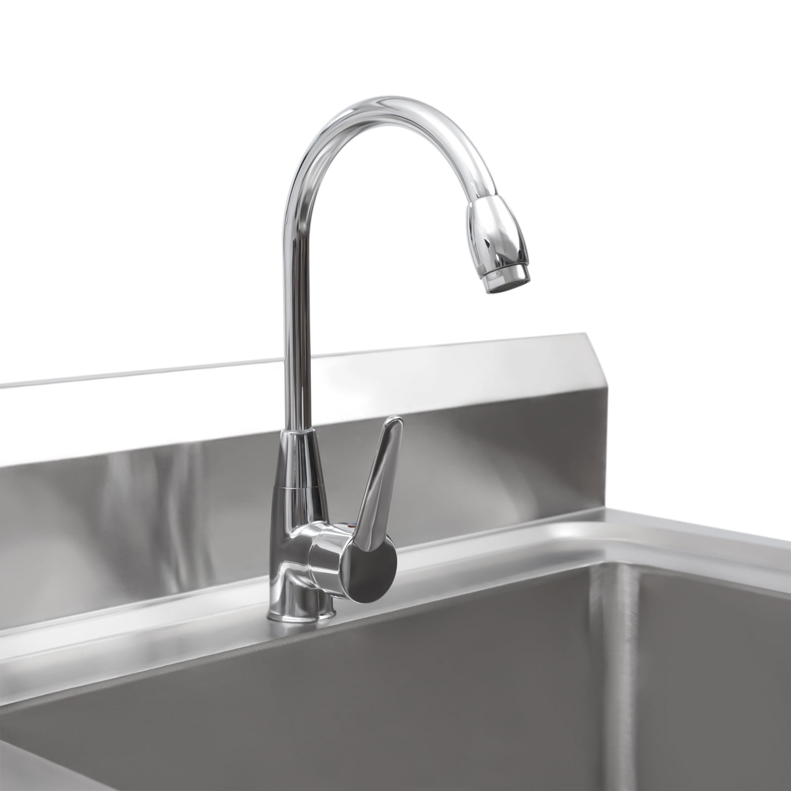 Upgraded Free Standing 304 Stainless Steel Utility Sinks for Laundry Room with Backsplash, Industrial Garage Sink Commercial Sink for Restaurant, Workshop