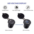 thumbnail image 4 of 12-24V Motorcycle ATV Dual USB Charger Socket 4.2A Green LED Voltmeter+10A Fuse, 4 of 5