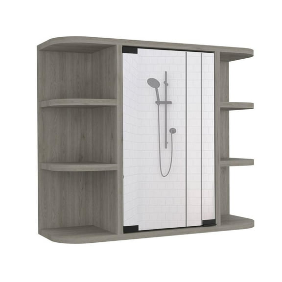 ROMA MIRRORED MEDICINE CABINET LIGHT GREY