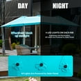 thumbnail image 6 of Ainfox 15ft Large Patio Umbrella with Solar Lights, Double-Sided Outdoor Rectangle Table Umbrellas with 48 LED Lights，Blue, 6 of 6