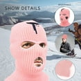 thumbnail image 3 of Viworld Creative 3 Hole Full Face Hat Thermal Knitted Ski Mask Cover Hat Windproof Winter Cap Balaclava for Men Women Outdoor Sports, 3 of 5