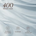 thumbnail image 6 of Bare Home Organic Cotton Duvet Cover Set - 400 Thread Count - Sateen Weave - King, Winter Blue, 3-Pieces, 6 of 10